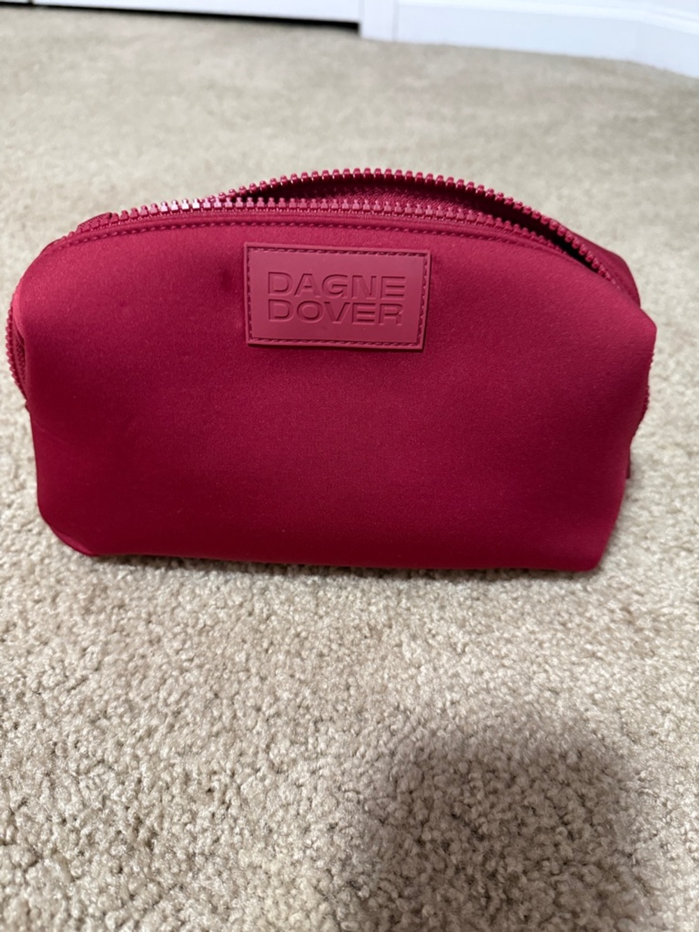 Dagne Dover Compact Zip Pouch in Berry Red